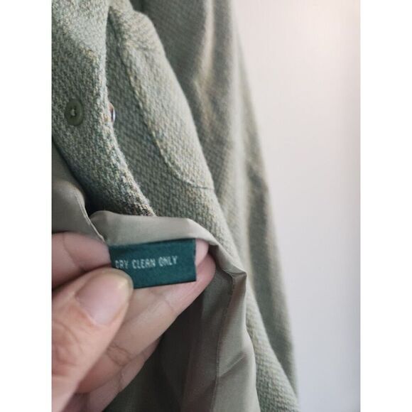 Lauren Ralph Lauren Women Green/Grey Tweed Wool Blend 3 Button Blazer size 16 - Picture 9 of 11